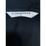 Commense Women's Black Silk Satin Striped Long Sleeve Button Down Shirt Top Sz S Photo 2