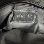 Relic  Black Faux Leather Crossbody Handbag Purse Silver Zipper Pockets Photo 3