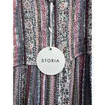 Storia ‎ Striped Smocked Jumpsuit Tie Strap Tiered Wide Leg Boho Chic Photo 4