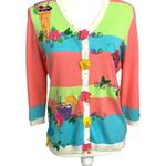 Jack B. Quick Vintage Beaded Summer Cocktail Cardigan Sweater M Embroidered Pink Size M Photo 0