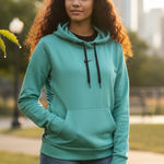 Nike  Dri-Fit Women’s Hoodie Tale and black accents Pullover Sweatshirt (Size M) Photo 0