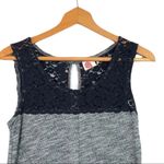 Anthropologie Anthro. Lilka - Esme Dress  Marled Grey w/ Navy Lace - Small Photo 2