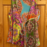Alice & Trixie  Silk Wrap Tank Top M Bright Paisley Boho Made USA Summer Photo 0
