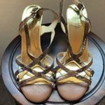 Michael Kors MICHAEL : Black/Brown Snakeskin Strappy Heel Sandal- 9 Photo 10