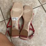 Schutz  Heloise Mid Block Leather Slingback Thong Dress Sandals red 7.5B EUC Photo 6