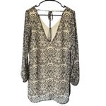 CARAMELA Women's Tan & Black Long Sleeve Dress Photo 1