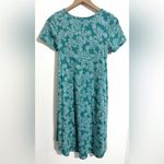Lularoe Carly dress, turquoise and white floral pattern, jacquard knit size XXS Photo 2
