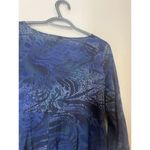 90s Y2k Mesh Dark Babydoll Top Size L Fairy Grunge Whimsigoth Sheer Goblincore Blue Size L Photo 4