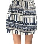 The Shew Women's Navy White Geometric Print Zipper Mini A Photo 2