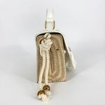Annie Griffin Annie Handbags Top Handle Basket Purse with White Leather and Rope Strap Photo 3