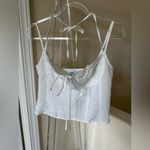 Princess Polly  White Tie Front Crop Camisole Photo 2