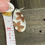 James Avery Retired Sterling Silver And Copper Floating Flowers Ear Hooks Photo 2