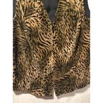 Dana B and Karen Animal Print Vest Dana Buchman Front Zip Lined Textured Vintage Brown Size 6 Photo 3