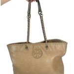 Tory Burch Marion Tote, cognac color, whipstitch leather - preloved but lots of Photo 0