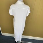 Women’s button down short sleeve maxi collar dress or swim cover up white Photo 7