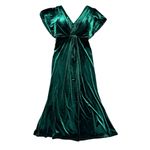 Revelry Gwen Velvet Short Sleeve Midi Maxi Long Dress Formal Emerald Green 14 Photo 2