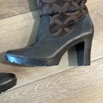 Coach whiskey Brown Patterned Heeled Boots Photo 10