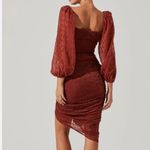ASTR  ATHENS RUCHED PUFF SLEEVE BURNOUT MIDI DRESS Photo 8
