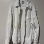 Aritzia TNA Cozy Fleece Boyfriend Shacket White Size XL Photo 0