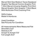 Marvel Shirt Size Medium Tacos Deadpool Graphic Tee Comics Graphic Print T-Shirt Unisex Photo 1