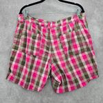 Faded Glory  Pink Brown Plaid Stripe Cotton Pants Shorts Large Photo 1