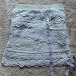 Miss Me White And Green Tiered Lace Mini Skirt size Medium Photo 2