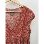 Anthropologie Vanessa Virginia Shirt Women XS Pink Cream Printed Cap Sleeve Photo 3