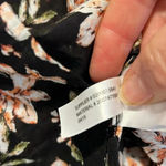 Ralph Lauren Lauren Courtenay black with pink floral design top size small Photo 7