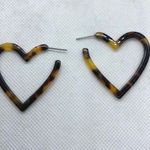 Tortoise Shell Heart Boho Earrings Brown Photo 0