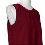 Soft Surroundings Top Sleeveless Pleated Neck Dark Red Women’s Size Medium Photo 5