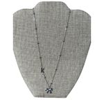 Silver Tone Bow Initial K Charm Necklace Dainty Beaded Chain Feminine New Photo 2