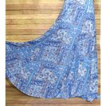 Lulus NWT Wings of Love Blue Print Maxi Dress Size S Flutter Sleeve V-Neck Photo 3