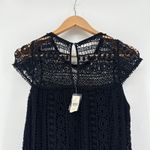Anthropologie NEW  Maeve Cap Sleeve Cotton‎ Crochet Tunic Dress Black Small Party Photo 8