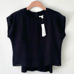 Chelsea and Walker Cap Sleeve Silk Snake Print Top Black Size 6 *NWT* Photo 1