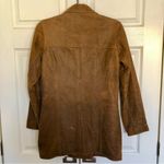 Vintage Style Brown 100% Leather Sundance Distressed Pea Coat Size PS Photo 7