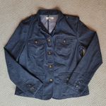 NWT G.H Bass & Co Indigo Rinse Dark Navy Bluu Denim Jacket Brown button detail‌ Blue Size M Photo 10