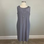 R & M Richards Two-Piece Shift Cocktail Dress and Jacket Size 14W Silver Metallic  Photo 6