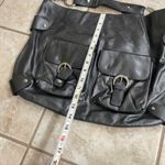 Kate Landry Black cowhide EUC Leather Hobo Shoulder Bag Silver Buckle Photo 4