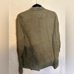 Celio Olive Button Down 100% Linen Shirt Size X Photo 12