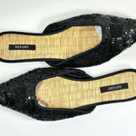 Report Black Beaded & Sequined Mules With Bamboo Insole Size 10 Photo 0