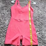 All In Motion  Brushed & Sculpted Rib Sports Short Bodysuit, Size S coral color. Photo 8