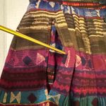 Escada by Margaretha Ley Vintage Berry Pleated Wool Aztec Tribal Full Skirt Size 38 Photo 8