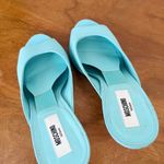 Moschino x Barbie • turquoise stiletto mules heels sandals peep toe Photo 5