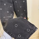 Topshop  Alien Rhinestone Mom Straight leg Jeans Black Grunge Emo Street Unique Photo 6