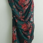 Pretty Little Thing Green Floral Ruched Side Midi Skirt Photo 0