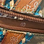 Socofy vintage bohemian ankle boots with floral embroidery side zipper Size 40 Green Photo 12