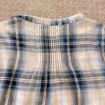 Max jeans Blue Plaid Button Down Long Sleeve Top Photo 4