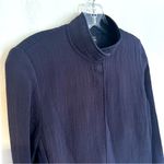 Eileen Fisher High Collar Magnetic Clasp Silk Blend Jacket Women's XS Navy Photo 1