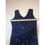 Kaymiga Women's Navy Blue Beaded Sequin Flapper Dress V Photo 4