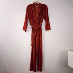 Urban Outfitters  Brynn Velvet Jumpsuit Orange Bronze Photo 1